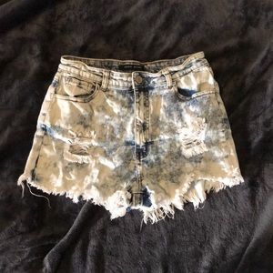 Gogo Star Acid Wash Jean Shorts
